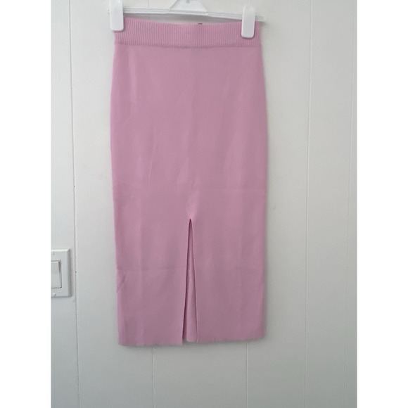 Vici Dresses & Skirts - VICI Lilac Purple Ribbed Knit Midi Pencil Skirt Front Slit Small NWT